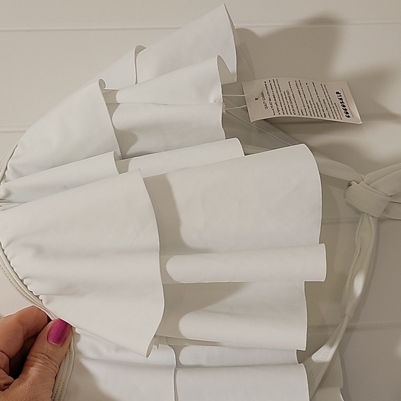 Cocoship Elegant White Ruffled Swim Top Size 3XL NWT - Picture 8 of 9